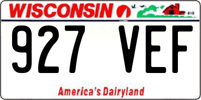 WI license plate 927VEF