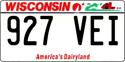 WI license plate 927VEI