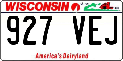 WI license plate 927VEJ