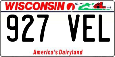 WI license plate 927VEL