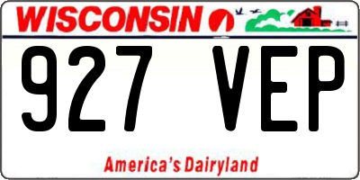 WI license plate 927VEP