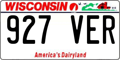 WI license plate 927VER