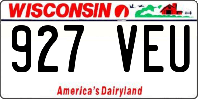 WI license plate 927VEU