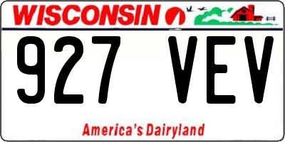 WI license plate 927VEV