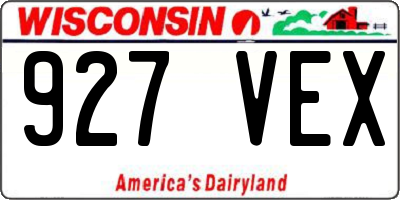 WI license plate 927VEX
