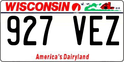 WI license plate 927VEZ