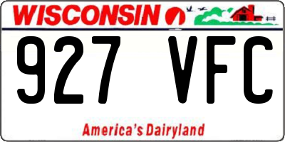 WI license plate 927VFC