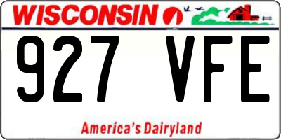 WI license plate 927VFE