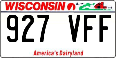 WI license plate 927VFF