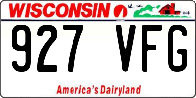 WI license plate 927VFG