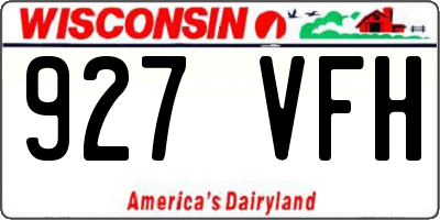 WI license plate 927VFH