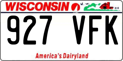 WI license plate 927VFK