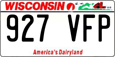 WI license plate 927VFP