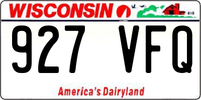 WI license plate 927VFQ