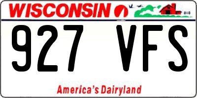 WI license plate 927VFS
