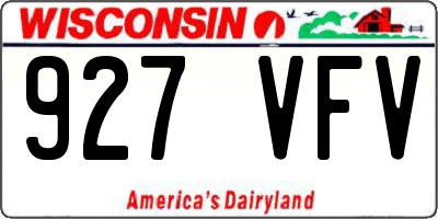 WI license plate 927VFV