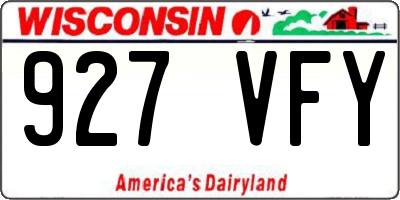 WI license plate 927VFY