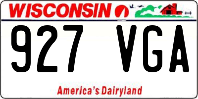WI license plate 927VGA