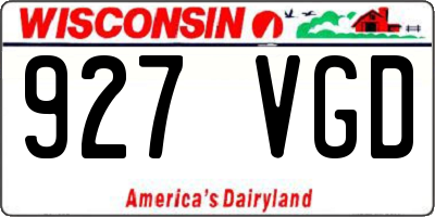 WI license plate 927VGD