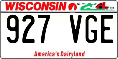 WI license plate 927VGE