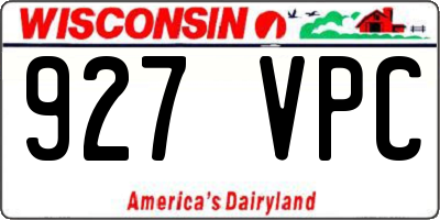 WI license plate 927VPC