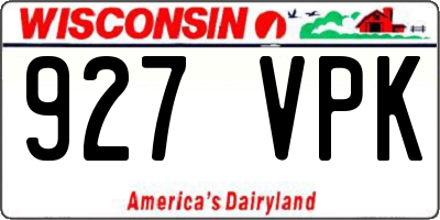 WI license plate 927VPK