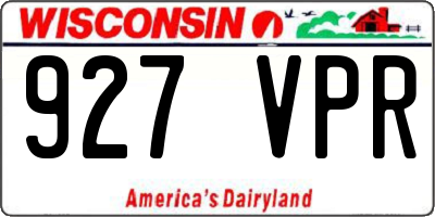 WI license plate 927VPR