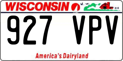 WI license plate 927VPV