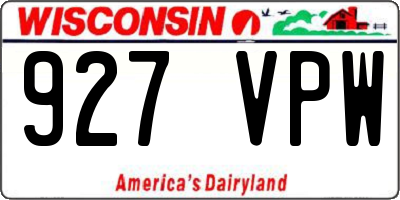 WI license plate 927VPW