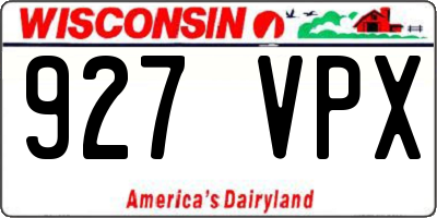 WI license plate 927VPX