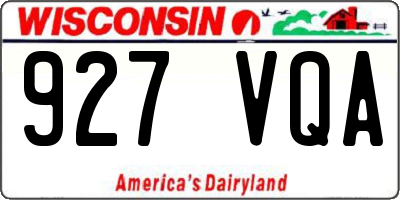 WI license plate 927VQA