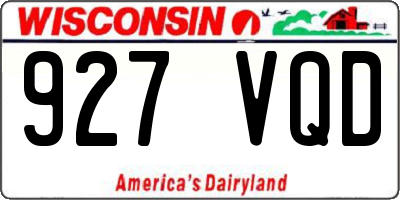 WI license plate 927VQD