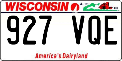 WI license plate 927VQE