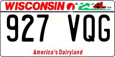 WI license plate 927VQG