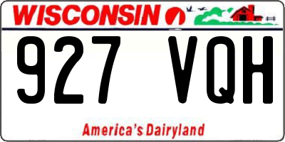 WI license plate 927VQH