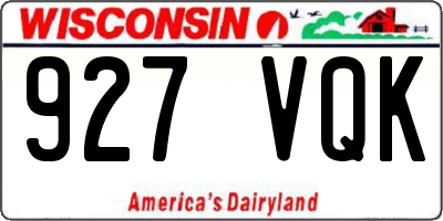 WI license plate 927VQK