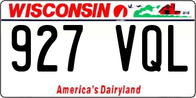 WI license plate 927VQL