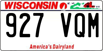WI license plate 927VQM