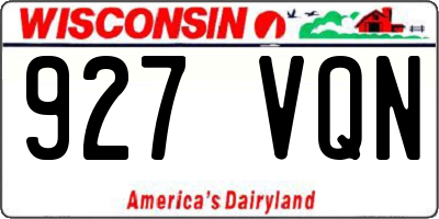WI license plate 927VQN