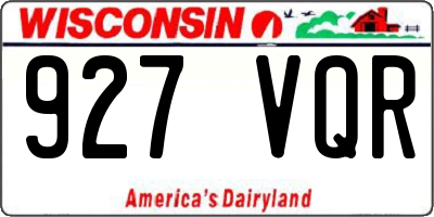 WI license plate 927VQR