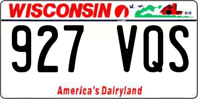 WI license plate 927VQS