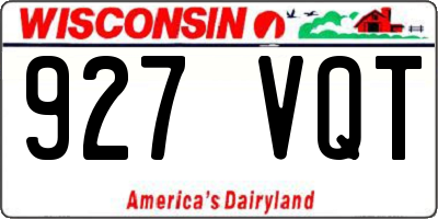 WI license plate 927VQT