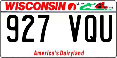 WI license plate 927VQU