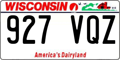 WI license plate 927VQZ
