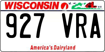 WI license plate 927VRA