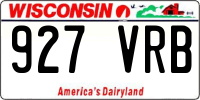 WI license plate 927VRB