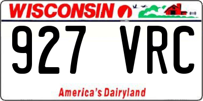 WI license plate 927VRC