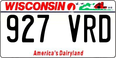 WI license plate 927VRD