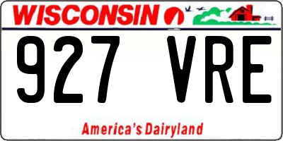 WI license plate 927VRE