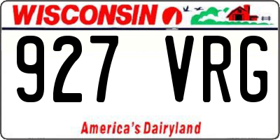 WI license plate 927VRG